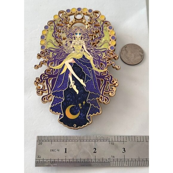 Large Fantasy Sailor Moon Human Luna Enamel Pin Celestial Fairy Design 5" - Picture 2 of 4
